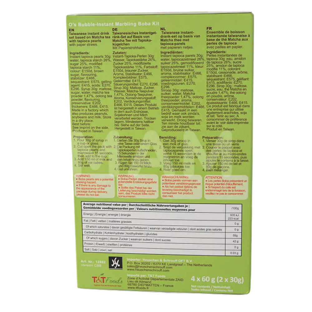 O's Bubble Instant Boba Matcha-thee 240G