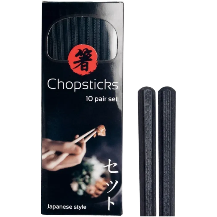 ALLOY Eetstokjes zwart 10 paar 22,5cm