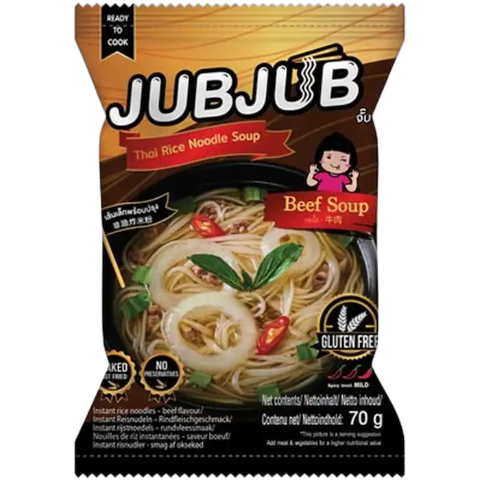 JUBJUB Inst. Rijstnoedels Rundvleessoep 70G
