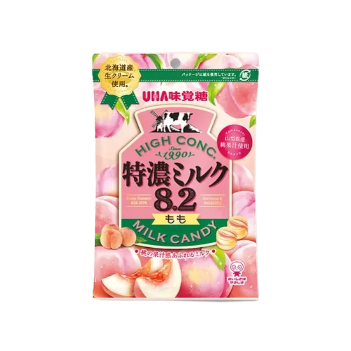 UHA Mikakuto Tokuno Milk Candy 8.2 Peach Fl. 70G