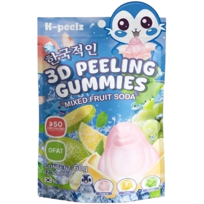 K-PEELZ Afpelbare Gummies Gemengde Fruit Frisdrank 60G