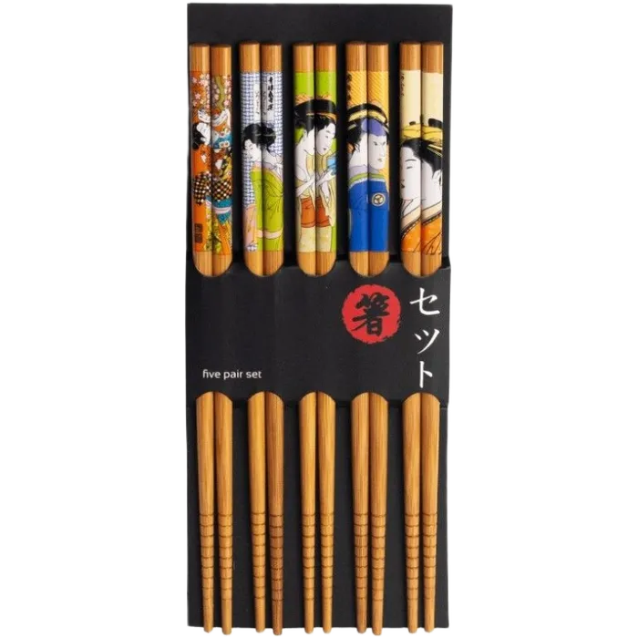 Eetstokjesset 5 paar Geisha 22,5cm
