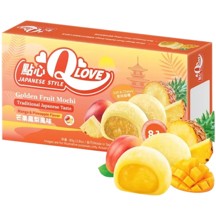 QLove Mini Mochi Gouden Fruit Premium 80G