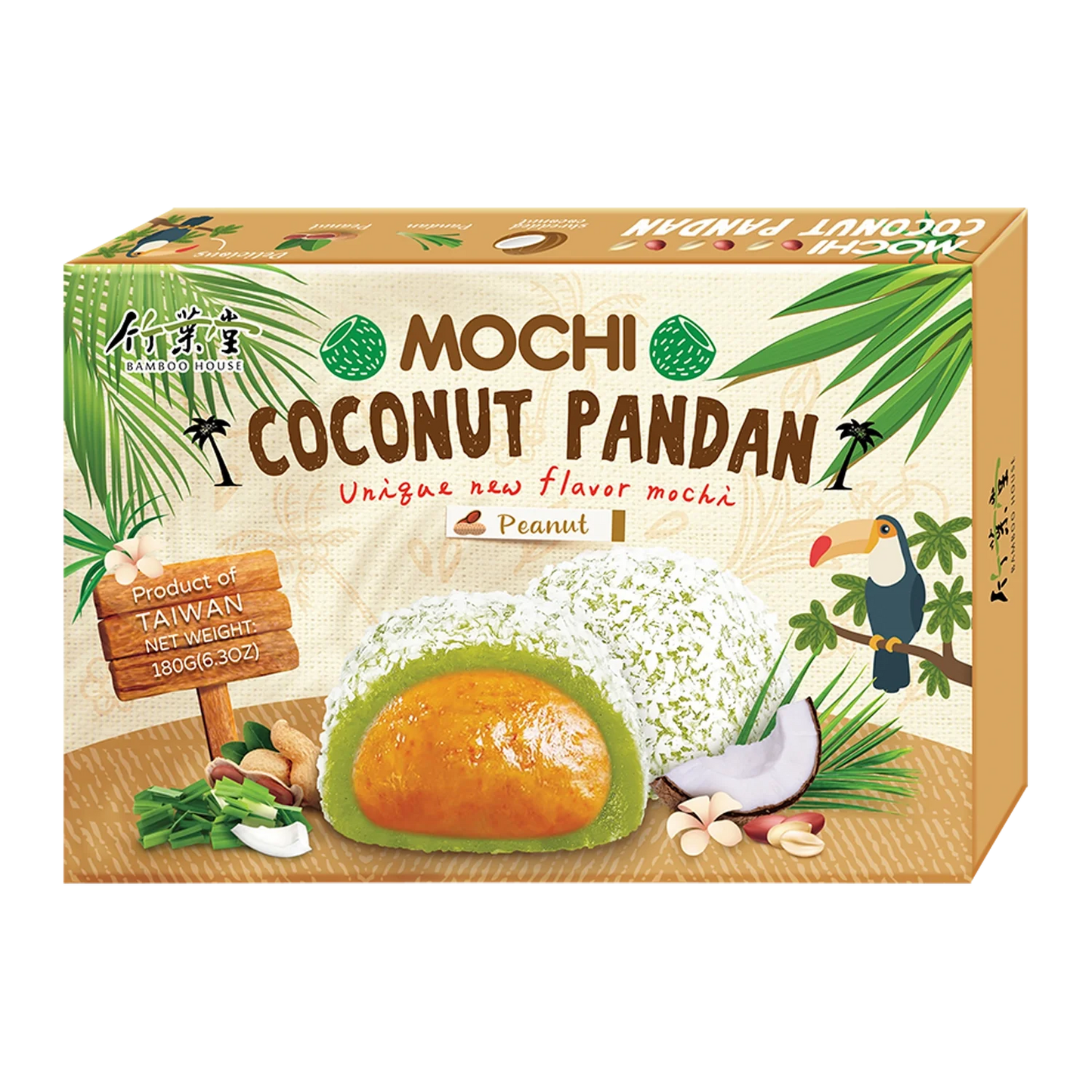 BAMBOO HOUSE Coconut Pandan Peanut Mochi 180G