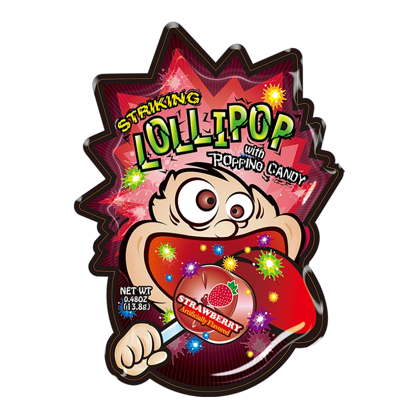 OPVALLENDE Lollipop Popping C. Aardbei 13,8 g