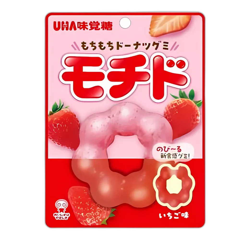 UHA Mikakuto Mochido Strawberry Gummy 40g – Op Mochi geïnspireerde aardbeiensnack