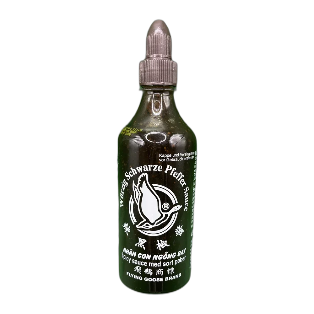 FLYING GOOSE Pittige Zwarte Pepersaus Fl 455ML