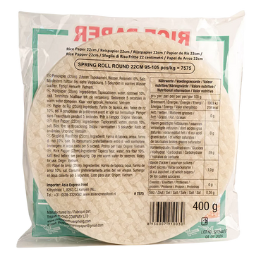 BAMBOO TREE Reispapier 22CM, Rund (Grün) 400G