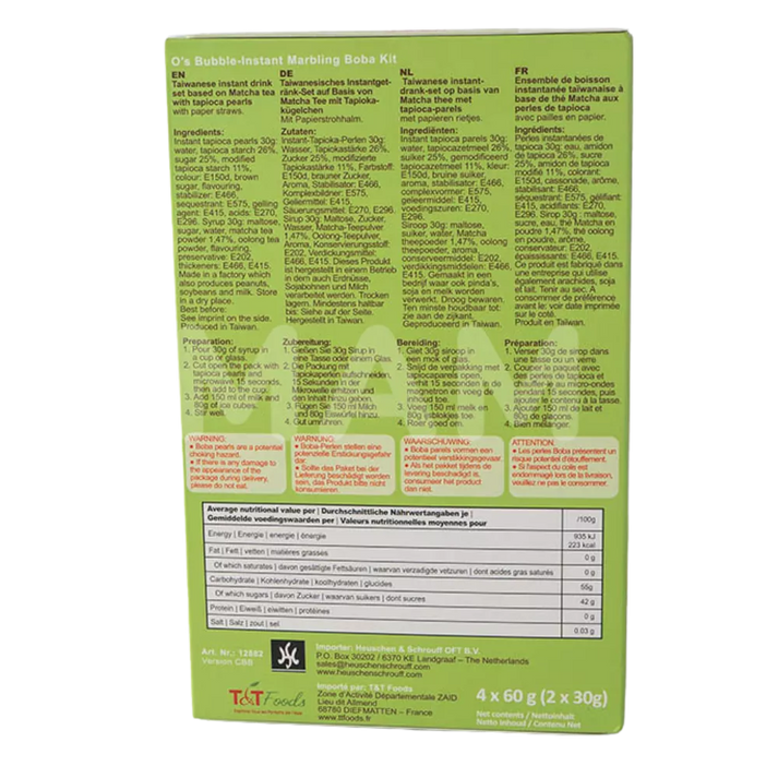 O's Bubble Instant Boba Matcha-thee 240G
