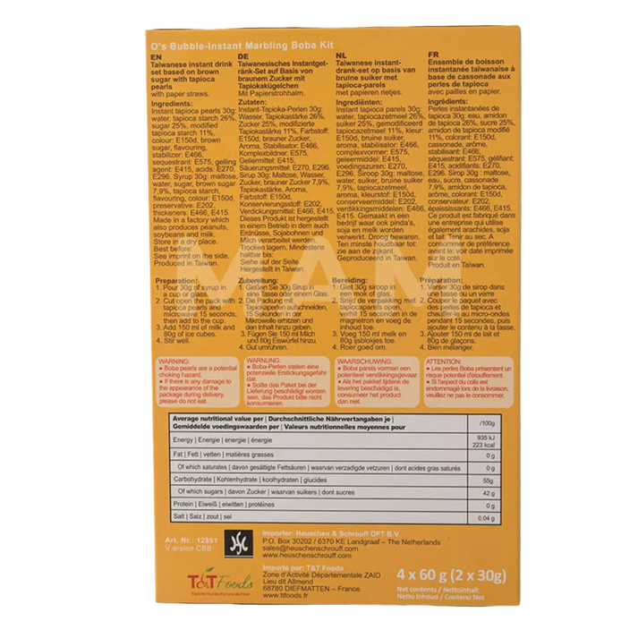 O's Bubble Instant Boba Bruine Suiker Thee 240G