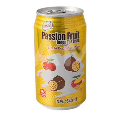 RICO Passionfruit Green Tea w. Popping Boba 340ML