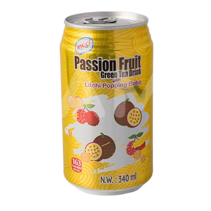 RICO Passievrucht Groene Thee w. Popping Boba 340ML