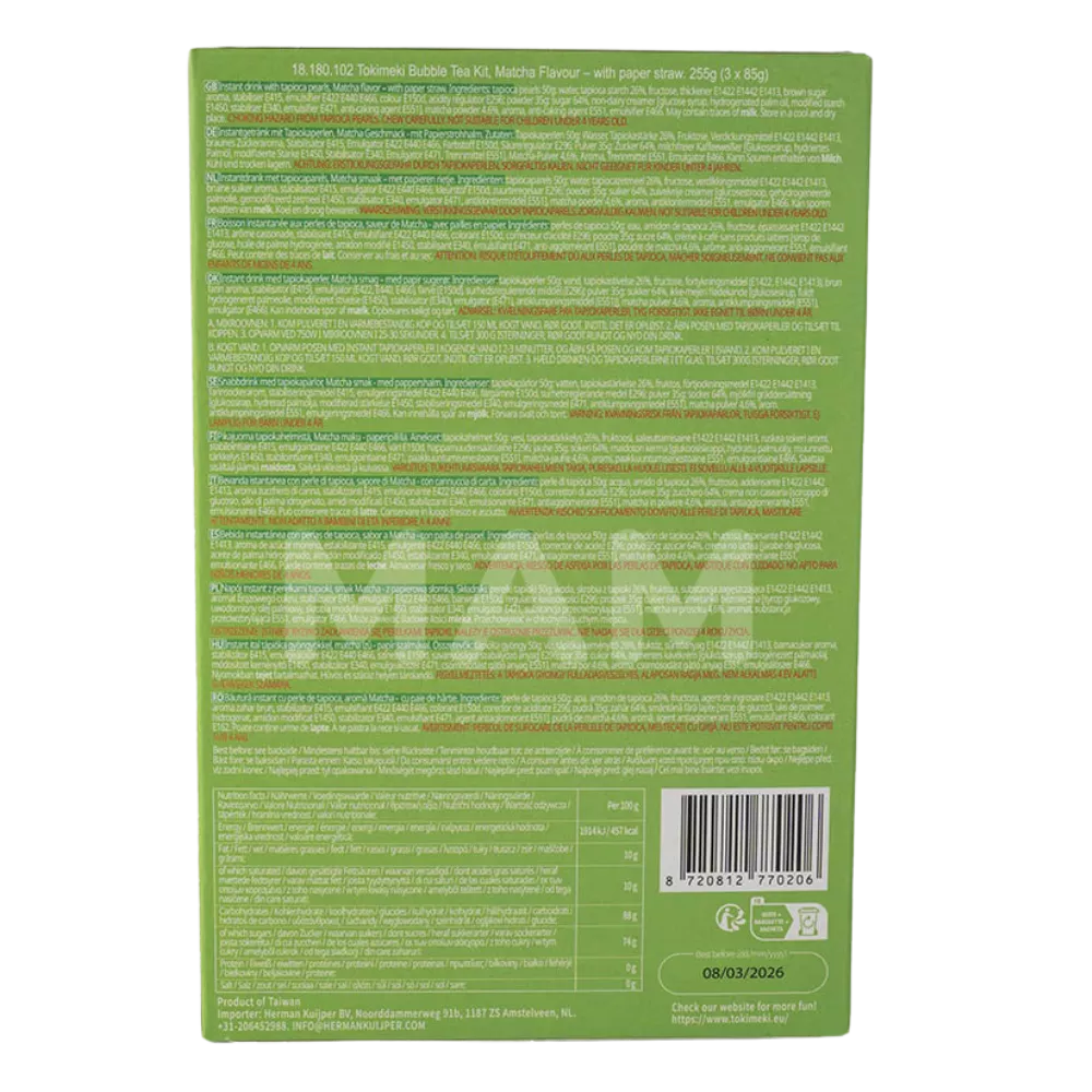 TOKIMEKI Bubble Tea Kit Matcha-smaak 255G