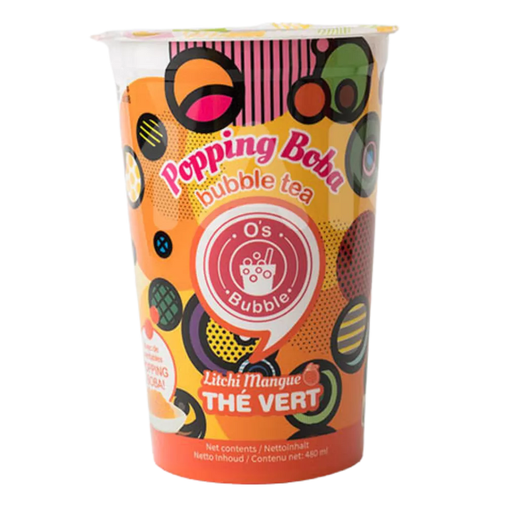 O'S Popping Boba Lychee Mango Single Pack 480ML