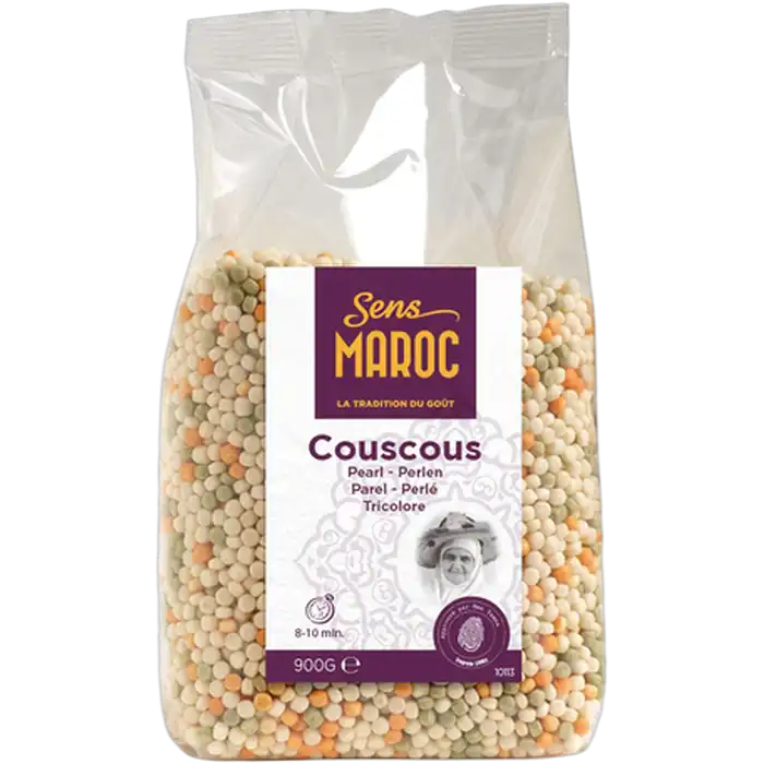 SENS MAROC Couscous Parel TRICOLORE btl 900G