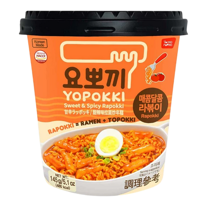 YOPOKKI Rijstcake & Ramen Cup Zoet & Pittig 145G
