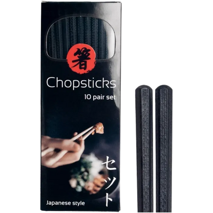 ALLOY Eetstokjes zwart 10 paar 22,5cm