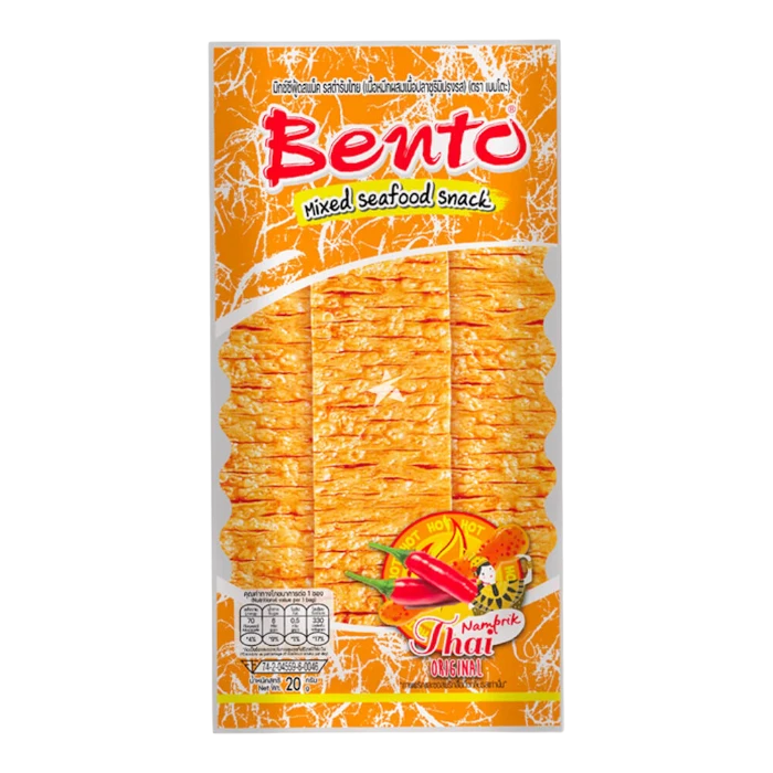 BENTO Seafood Snack 20G Namprik Thai Orig.Flav.
