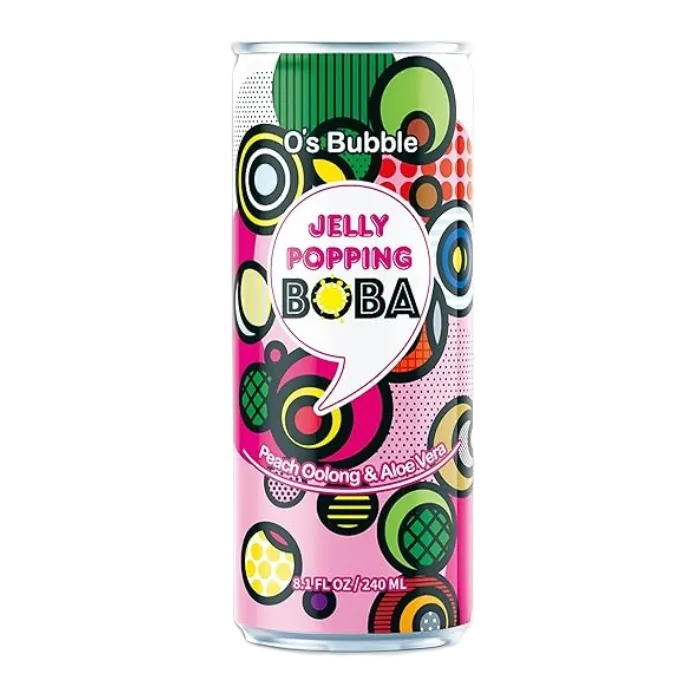 O'S Popping Boba Jelly Peach Ds 240ML