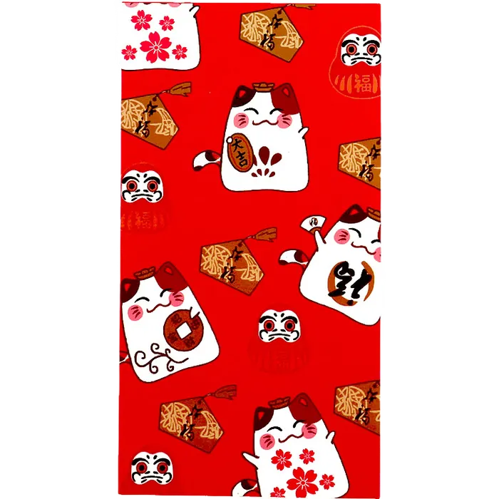 Rode envelop Hong Bao Lucky Cat A 5 stuks per verpakking