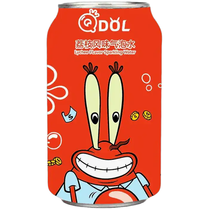 QDOL Spongebob Mousserend drankje Lychee Flav. 330ML