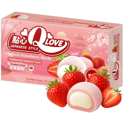QLove Mini Mochi Sakura Aardbei 80G