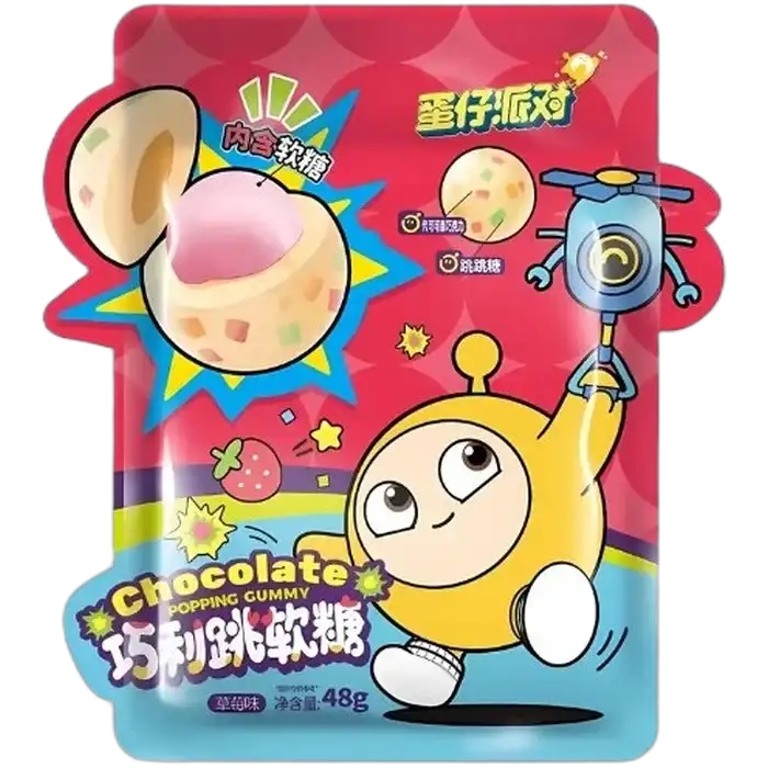 HAOLIYUAN Popping Chocolade Aardbei 48G