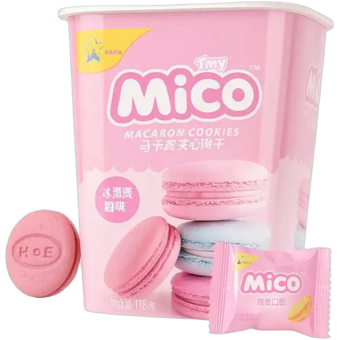 MICO Mini Macaron Aardbeienyoghurt 88G