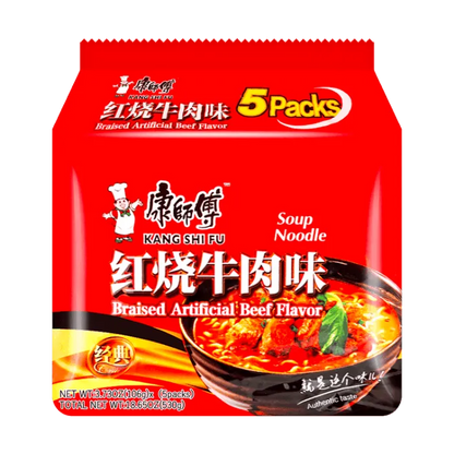 KANGSHIFU Instantnoedels Gestoofd Rundvlees 5x106g