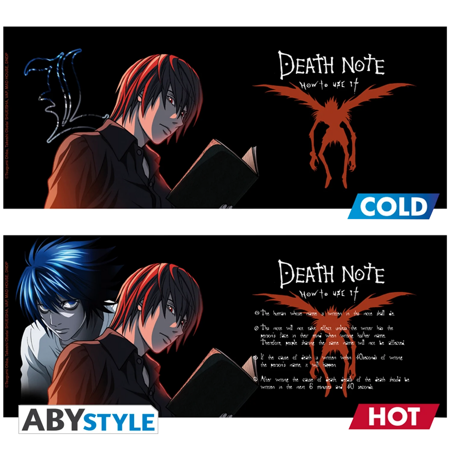 DEATH NOTE Mok Warmteverandering Kira&Ryuk 460ml
