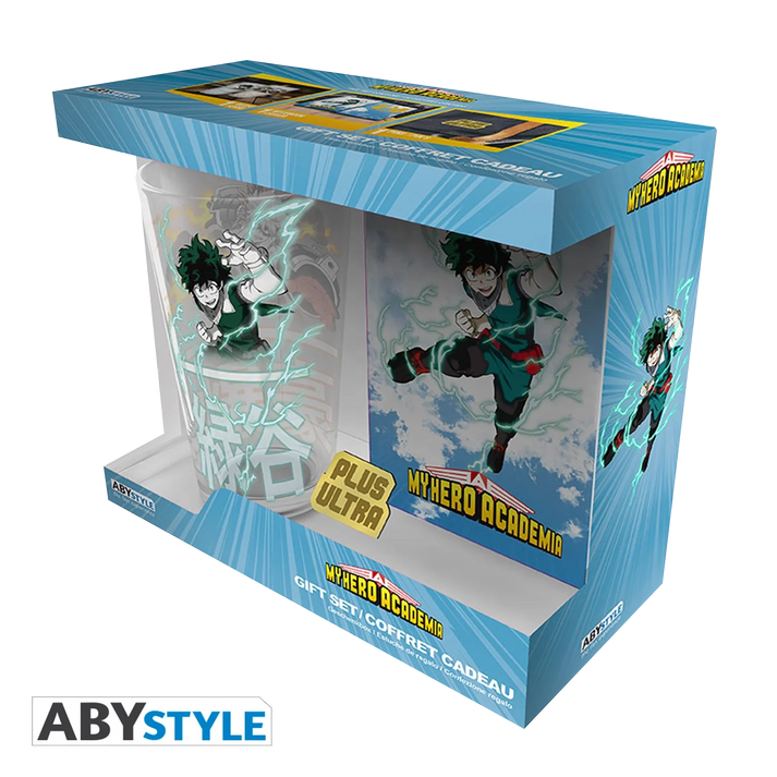 MY HERO ACADEMIA Cadeauset XXLGlas+Pin+Notebook Hero