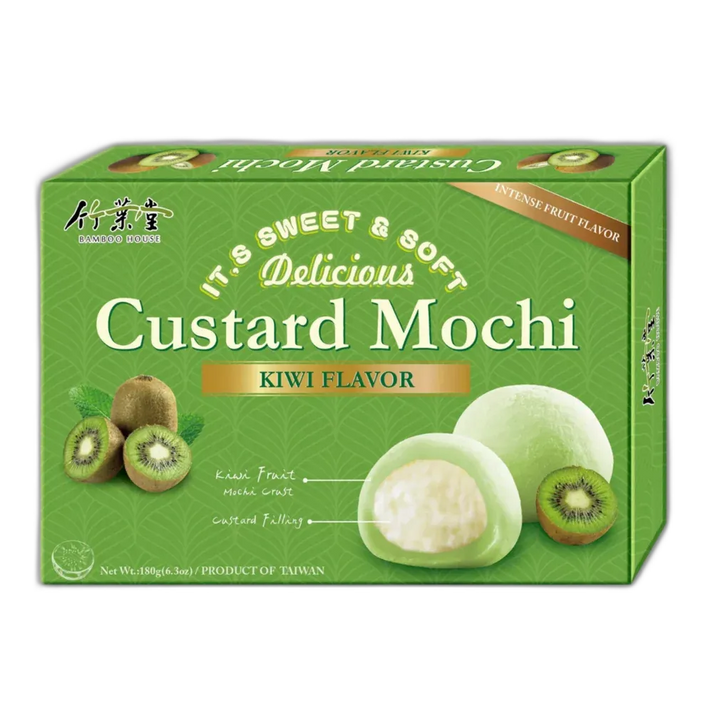 BAMBOE HUIS Mochi Custard Kiwi – Fruitige Rijstwafels 180g