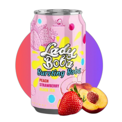 LADY BOBA Bubble Tea Perzik & Aardbei 320ML