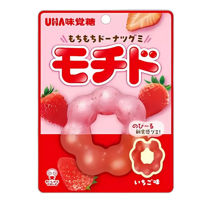 UHA Mikakuto Mochido Strawberry Gummy 40g – Op Mochi geïnspireerde aardbeiensnack
