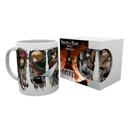 ATTACK ON TITAN Mok 320ml Karakters Montage