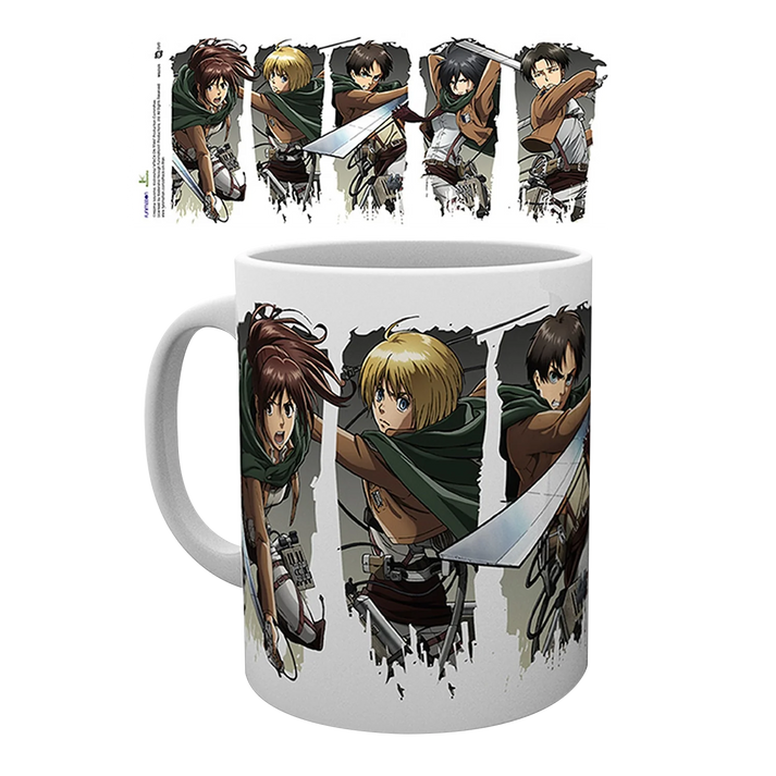 ATTACK ON TITAN Mok 320ml Karakters Montage