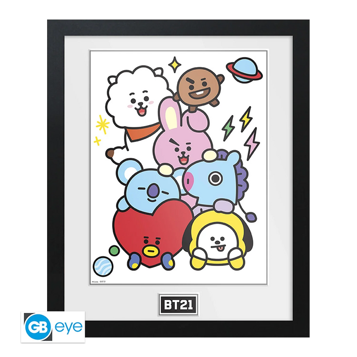 BT21 Ingelijste printkaraktersstapel