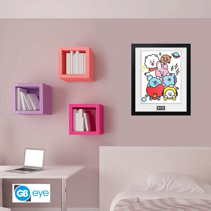 BT21 Ingelijste printkaraktersstapel