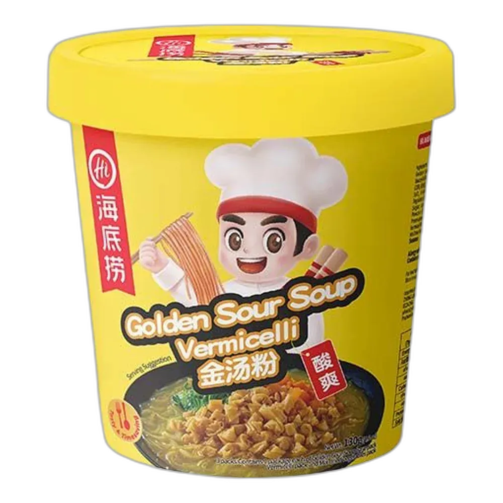 HAIDILAO Golden Sour Instant Noedels – Pittig en Veganistisch – 130g