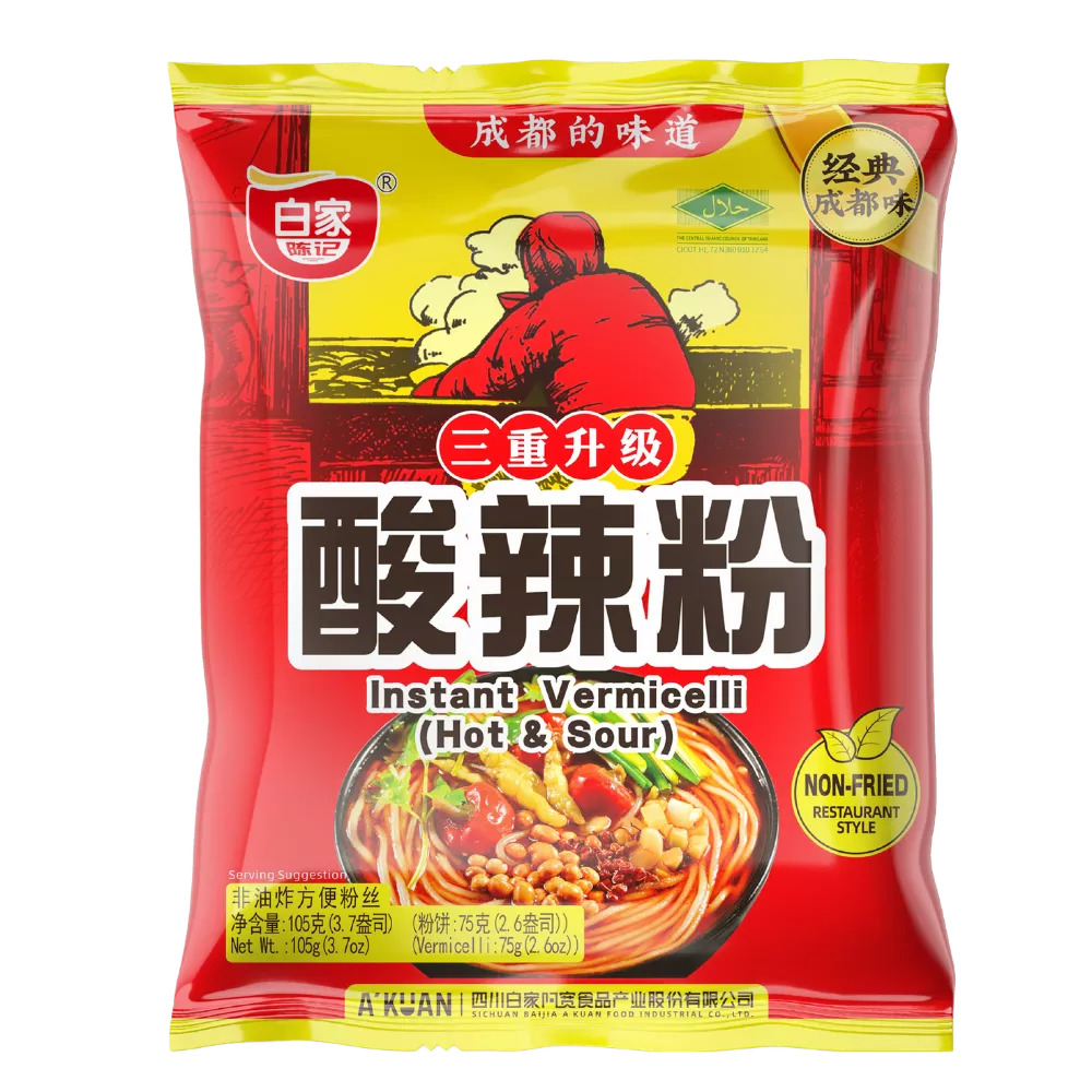 AKUAN Instant Vermicelli Heet & Zuur 105G Baijia