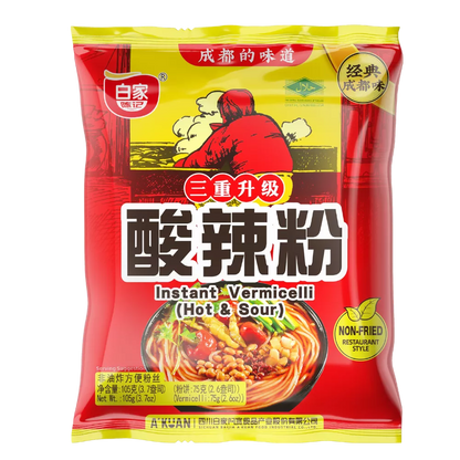 AKUAN Instant Vermicelli Heet & Zuur 105G Baijia