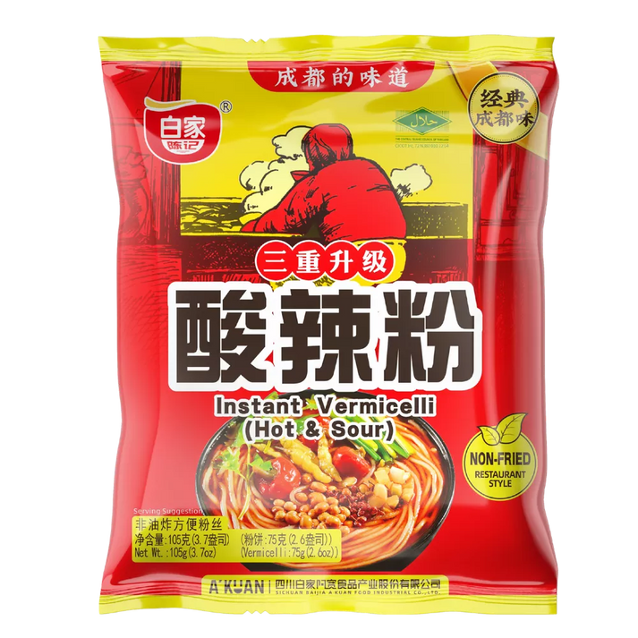 AKUAN Instant Vermicelli Heet & Zuur 105G Baijia
