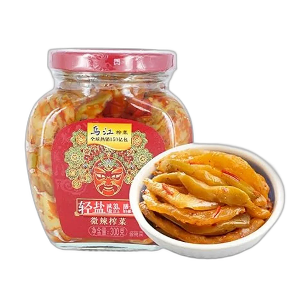 WU JIANG Preserved Mustard Stripes – Eingelegtes Senfgemüse 80G