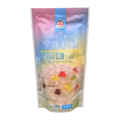 CN WFY Nieuwe Sago Parels Topping Mix Gekleurd 250g