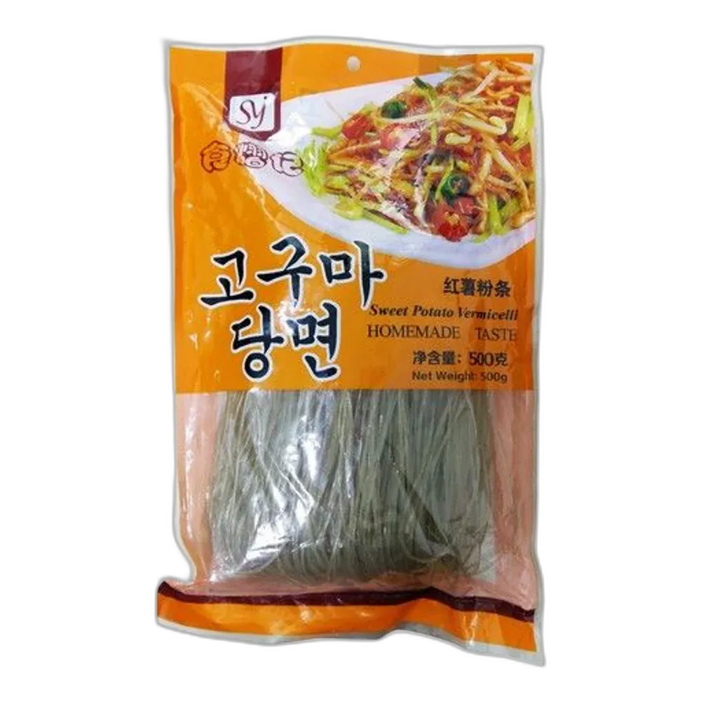 JING YI GEN Sweet Potato Noodles Thin 500G – Korean Style, Gluten Free & Vegan