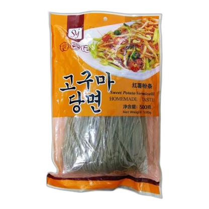 JING YI GEN Zoete Aardappelnoedels Dun 500G – Koreaanse stijl, glutenvrij en veganistisch