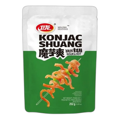 WEILONG Konjac Snack Sour and Hot Shuang 252g – zure en warme veganistische snack