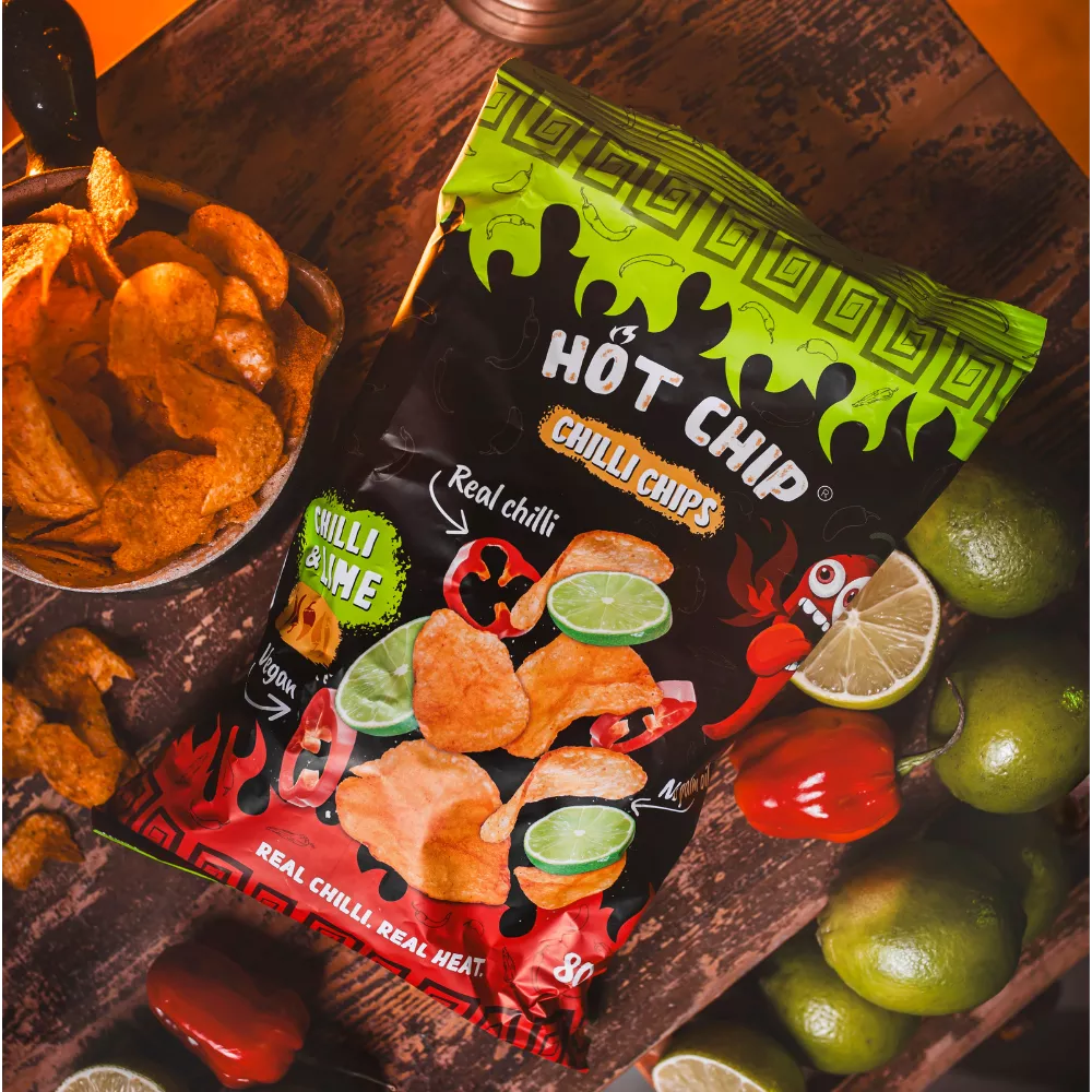 HOT CHIP Aardappelchips Chili & Limoen 80G