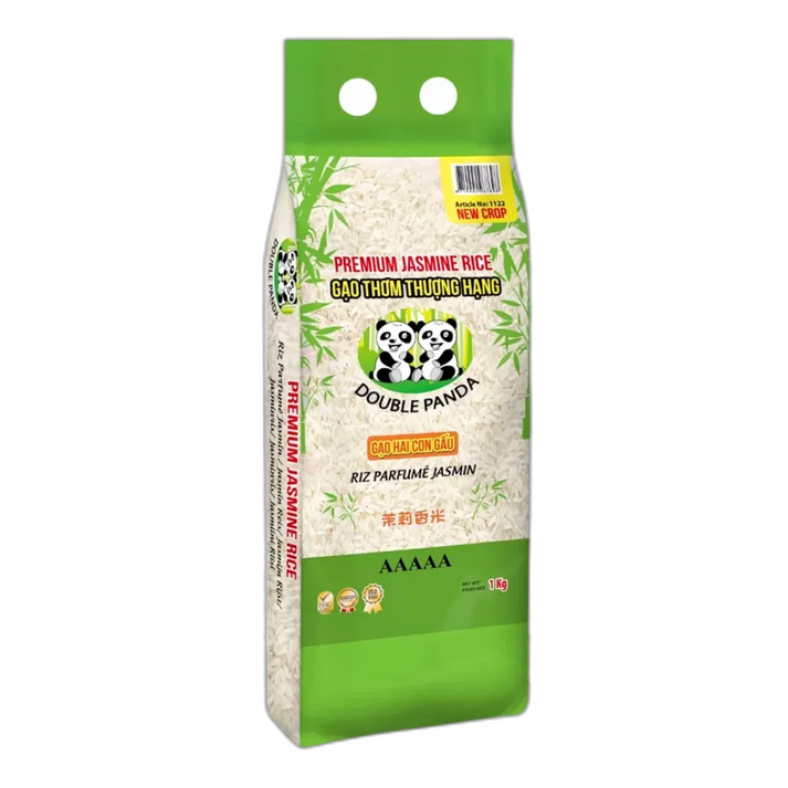DUBBELE PANDA Jasmijnrijst Gao Thom 1KG – Premium Vietnamese geurige rijst