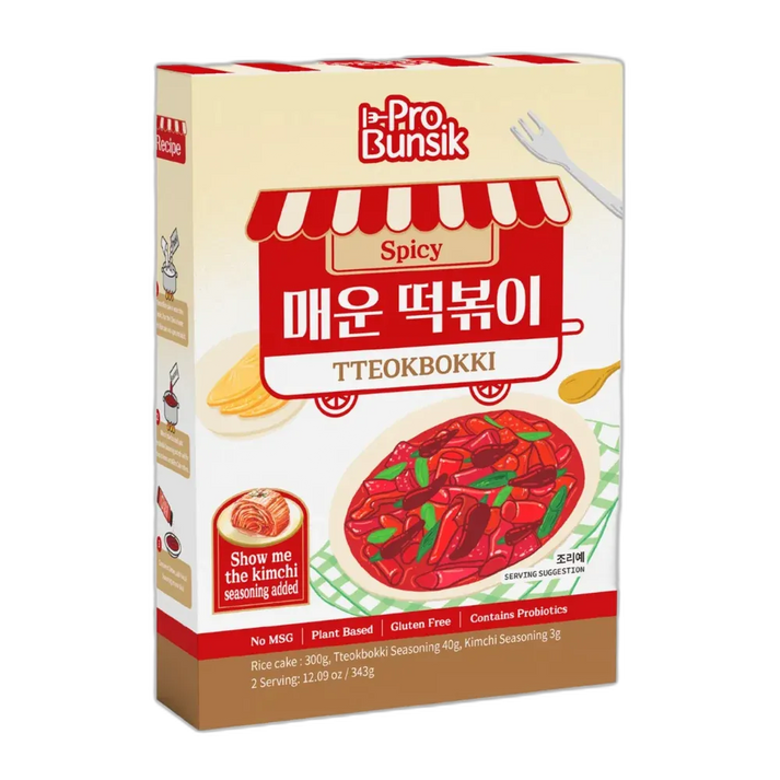 PROBUNSIK Tteokbokki Pittig – ​​Snel Koreaans straatvoedsel 343g